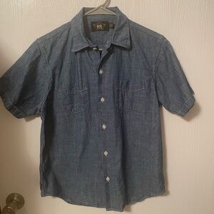 RRL Ralph Lauren Double RL Shirt Size S Mens  Chambray Short Sleeve Denim